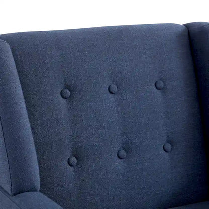 HUIMO Modern Linen Upholstered Armchair Tufted Accent Chair