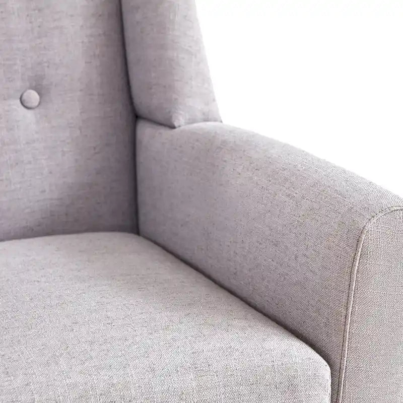 HUIMO Modern Linen Upholstered Armchair Tufted Accent Chair