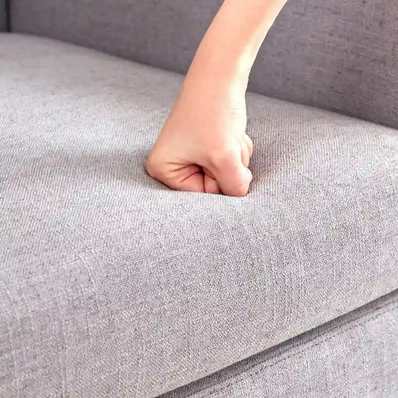 HUIMO Modern Linen Upholstered Armchair Tufted Accent Chair