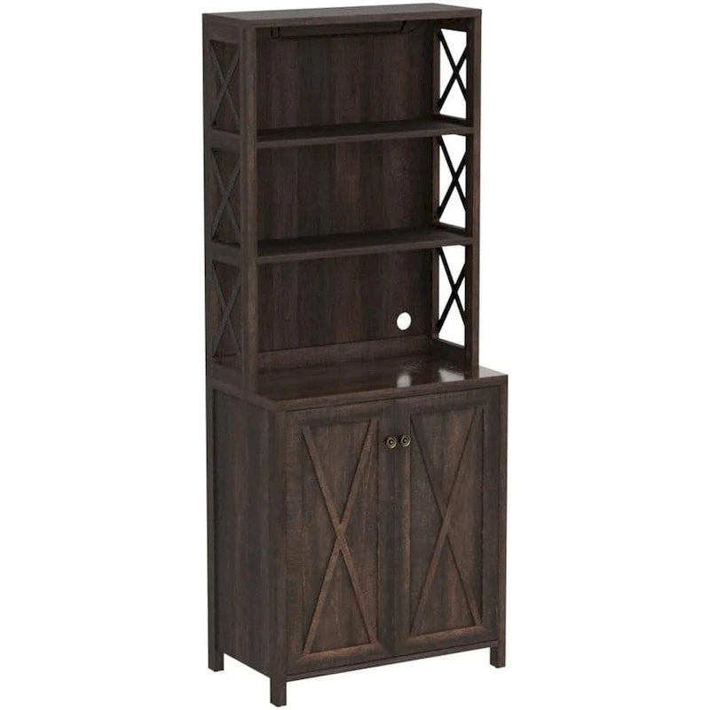 Bar Cabinet for Liquor and Glasses Dining Kitchen Cabinet with Wine Rack