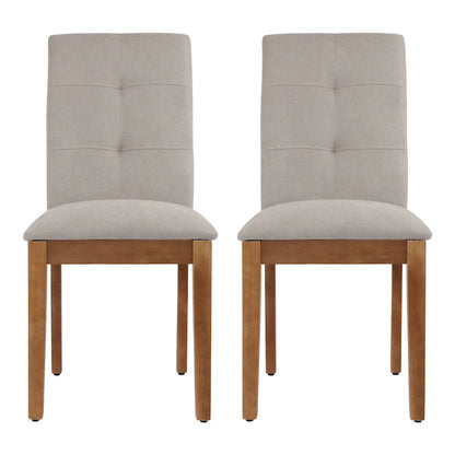 Upholstered Dining Chairs with Tufted High Back and Brushed Legs Set of 2