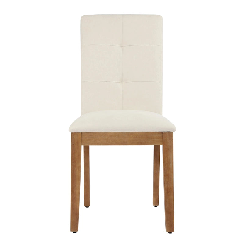 Upholstered Dining Chairs with Tufted High Back and Brushed Legs Set of 2