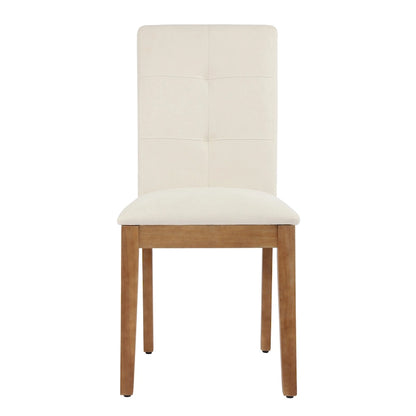 Upholstered Dining Chairs with Tufted High Back and Brushed Legs Set of 2