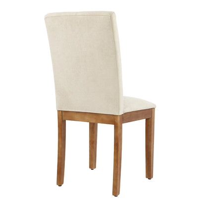 Upholstered Dining Chairs with Tufted High Back and Brushed Legs Set of 2