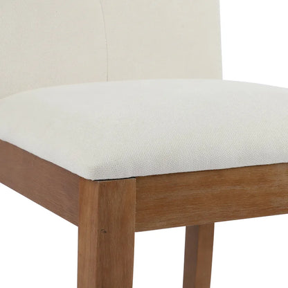 Upholstered Dining Chairs with Tufted High Back and Brushed Legs Set of 2