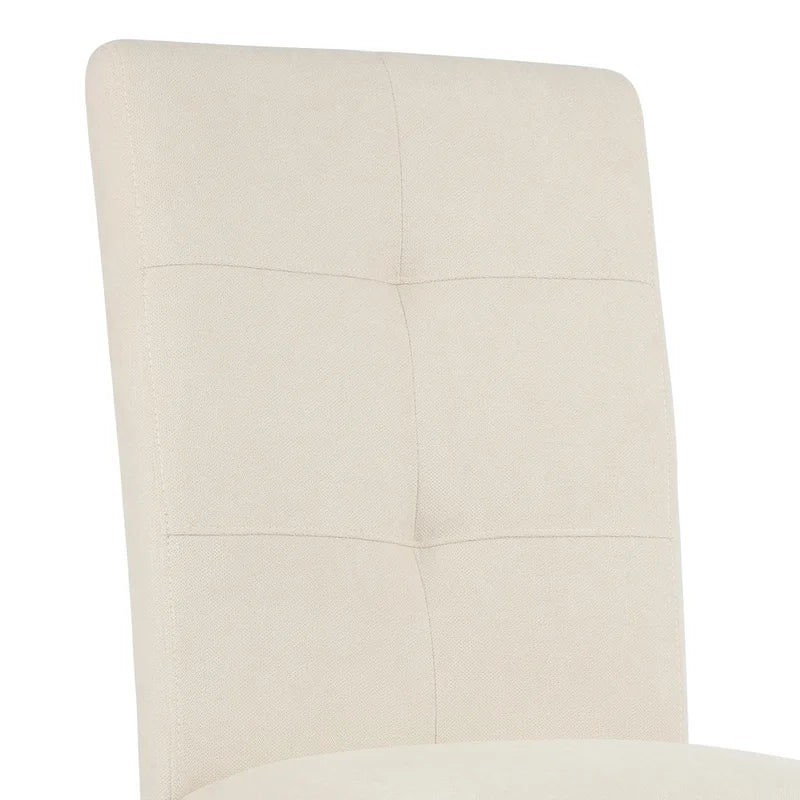 Upholstered Dining Chairs with Tufted High Back and Brushed Legs Set of 2