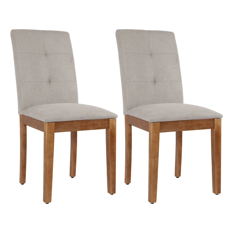 Upholstered Dining Chairs with Tufted High Back and Brushed Legs Set of 2