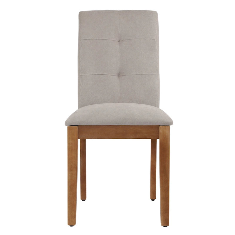 Upholstered Dining Chairs with Tufted High Back and Brushed Legs Set of 2