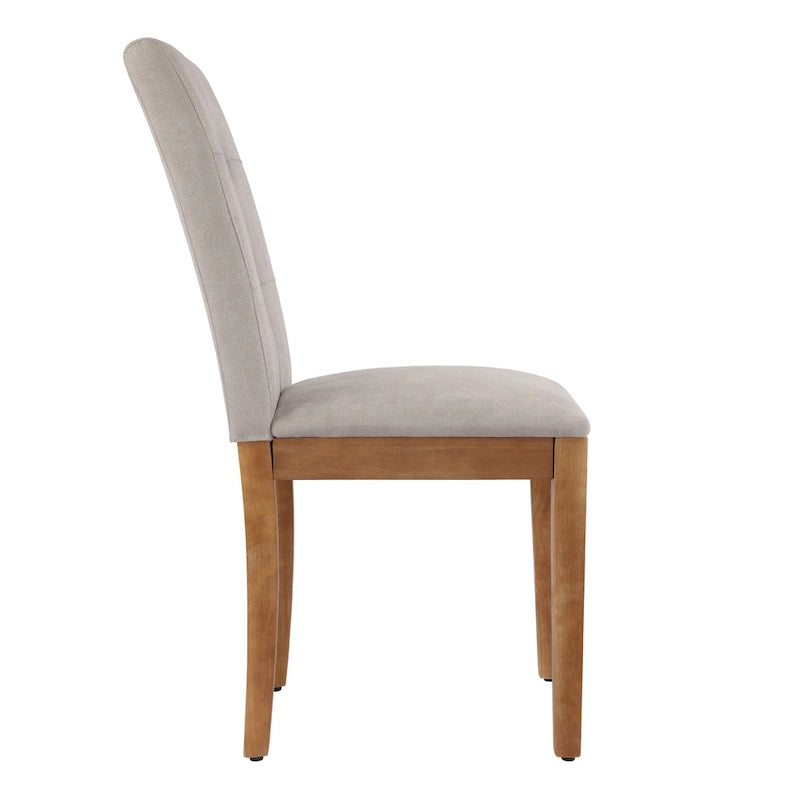 Upholstered Dining Chairs with Tufted High Back and Brushed Legs Set of 2