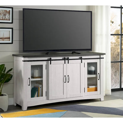 Rustic Farmhouse 65-Inch Wide Solid Wood TV Stand