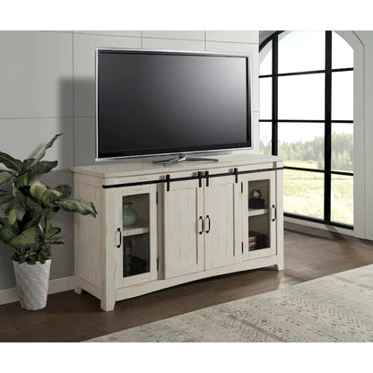 Rustic Farmhouse 65-Inch Wide Solid Wood TV Stand