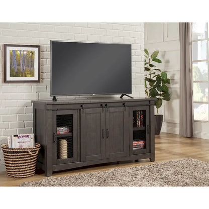 Rustic Farmhouse 65-Inch Wide Solid Wood TV Stand