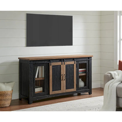 Rustic Farmhouse 65-Inch Wide Solid Wood TV Stand