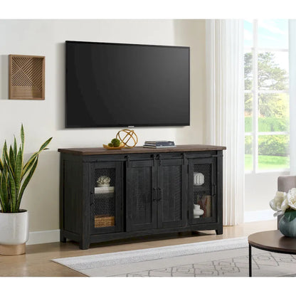 Rustic Farmhouse 65-Inch Wide Solid Wood TV Stand