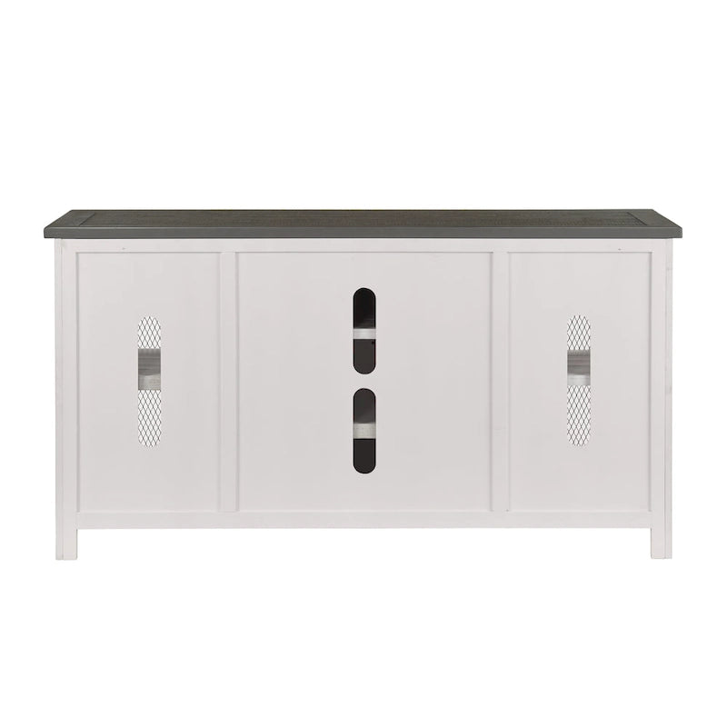 Rustic Farmhouse 65-Inch Wide Solid Wood TV Stand