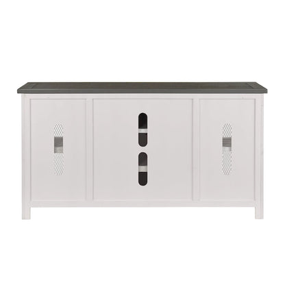 Rustic Farmhouse 65-Inch Wide Solid Wood TV Stand