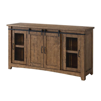 Rustic Farmhouse 65-Inch Wide Solid Wood TV Stand