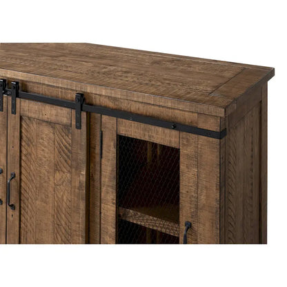 Rustic Farmhouse 65-Inch Wide Solid Wood TV Stand