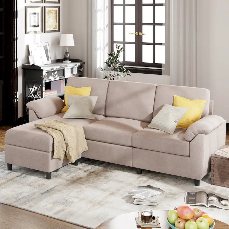 Futzca 79 Convertible Sectional Sofa Couch, 3 Seat L Shaped