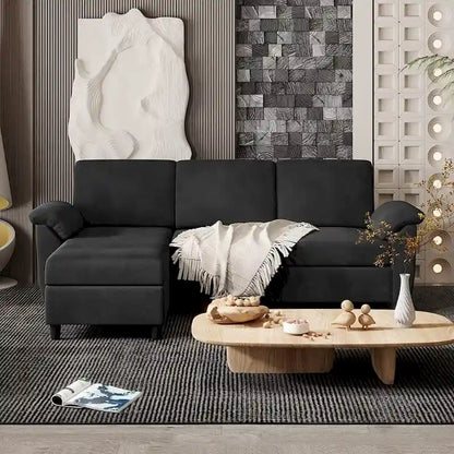 Futzca 79 Convertible Sectional Sofa Couch, 3 Seat L Shaped