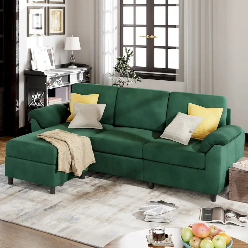 Futzca 79 Convertible Sectional Sofa Couch, 3 Seat L Shaped