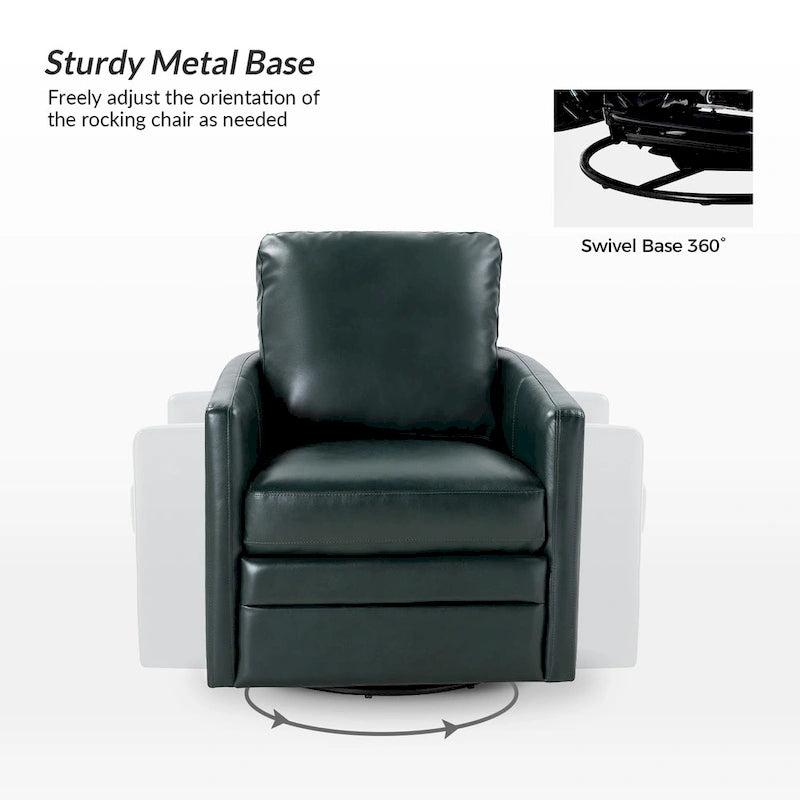 Terrance Transitional Swivel Faux Leather Barrel Chair with Metal Base Set of 2