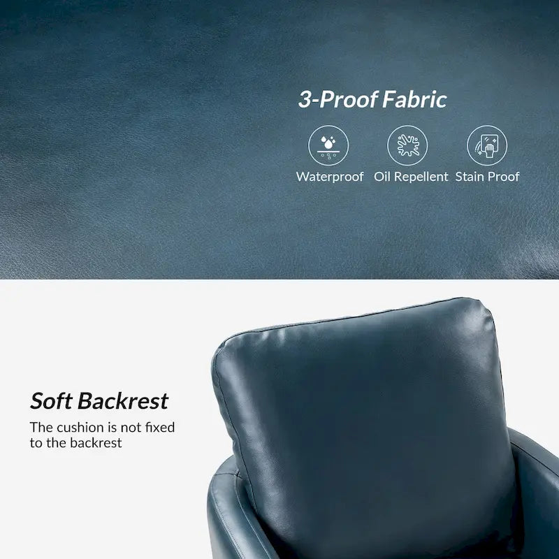 Terrance Transitional Swivel Faux Leather Barrel Chair with Metal Base Set of 2