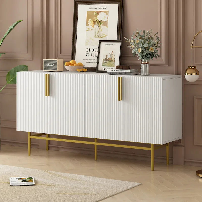 Modern 4-door Sideboard Buffet Cabinet for Dining Room, Living Room, Bedroom, Hallway