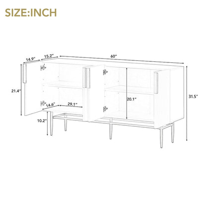 Modern 4-door Sideboard Buffet Cabinet for Dining Room, Living Room, Bedroom, Hallway