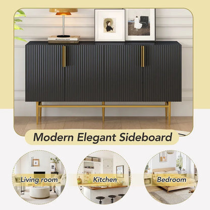 Modern 4-door Sideboard Buffet Cabinet for Dining Room, Living Room, Bedroom, Hallway