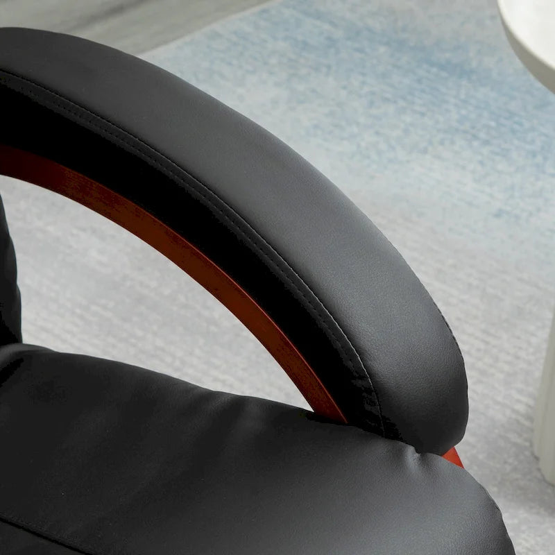 HOMCOM Recliner Chair with Ottoman, Electric Faux Leather Recliner