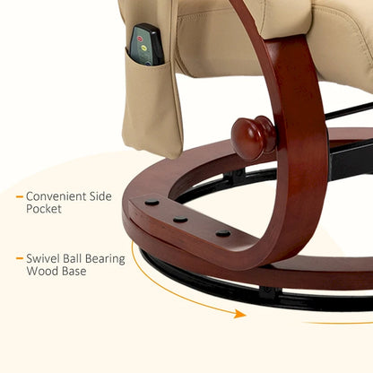 HOMCOM Recliner Chair with Ottoman, Electric Faux Leather Recliner