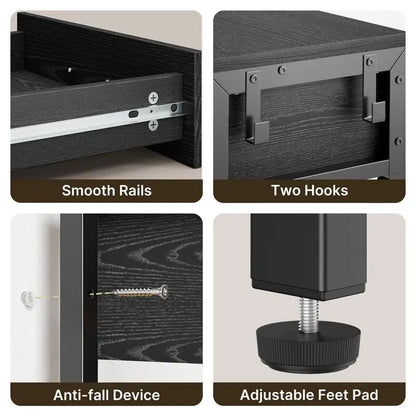 Multi-function Console Table with 2 Drawers, Entryway Sofa Table with 3 Tier Storage Shelves