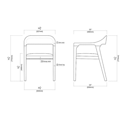 Rasmus Rubberwood Dining Armchairs