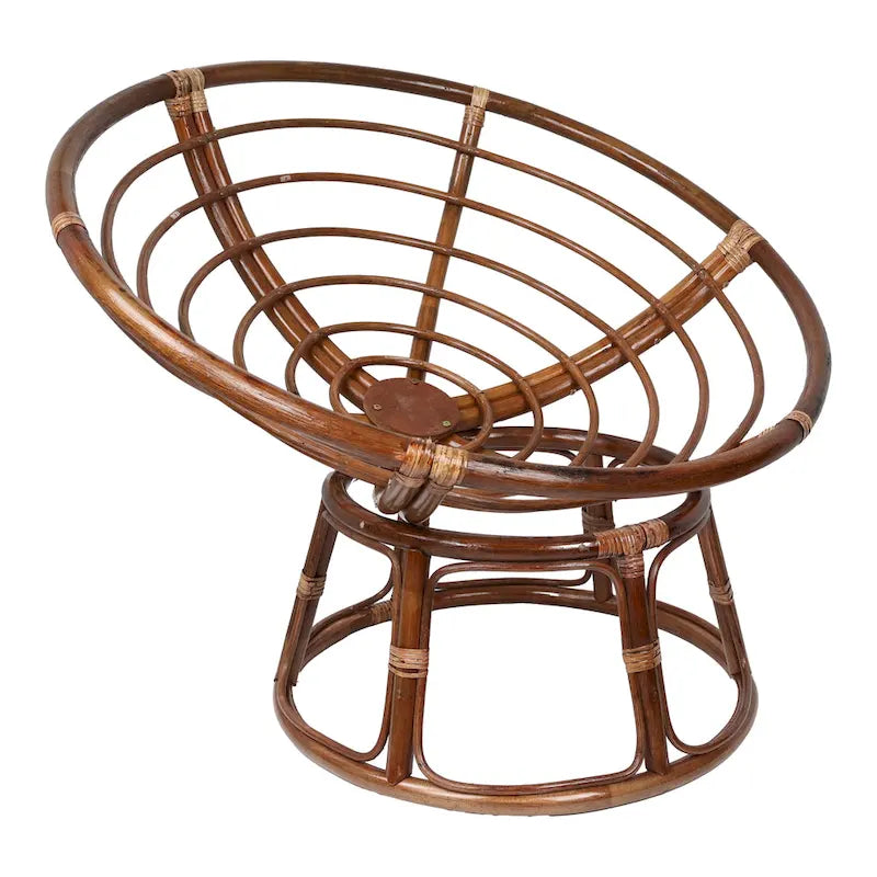 Bali 42-inch Papasan Chair with Patterned Polyester Cushion