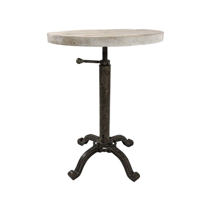 Carolina Living Colton Adjustable Vintage Table - Natural Driftwood Top - Aged Iron Base