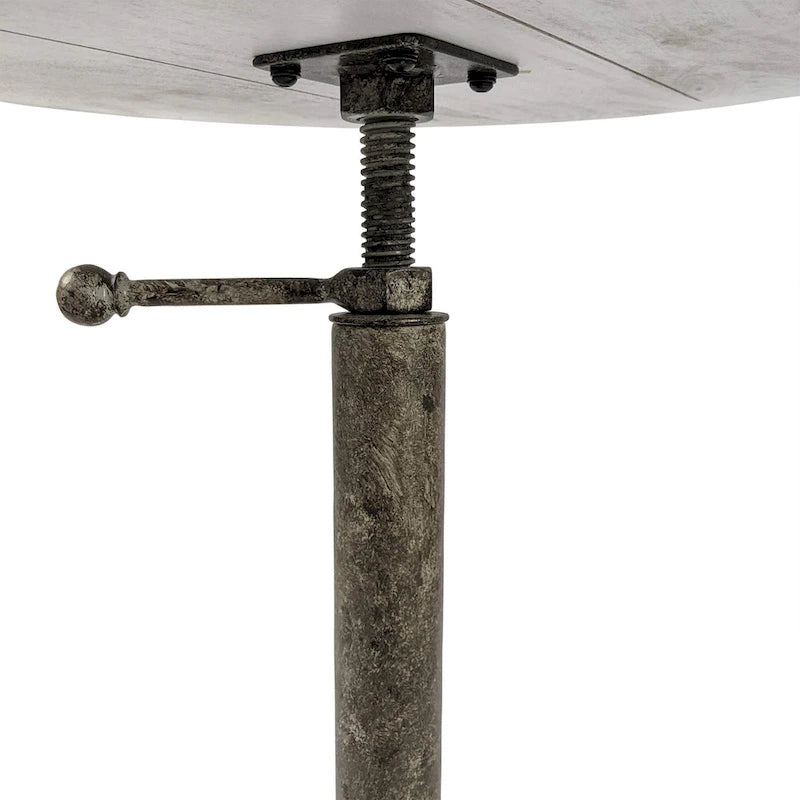 Carolina Living Colton Adjustable Vintage Table - Natural Driftwood Top - Aged Iron Base