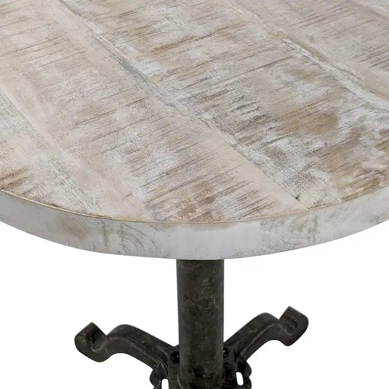 Carolina Living Colton Adjustable Vintage Table - Natural Driftwood Top - Aged Iron Base