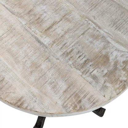 Carolina Living Colton Adjustable Vintage Table - Natural Driftwood Top - Aged Iron Base