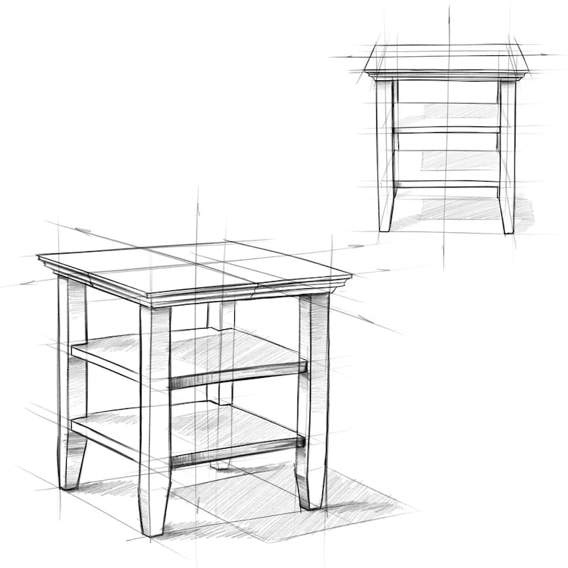 WYNDENHALL Normandy Solid Wood Square Transitional End Table - 19 inch Wide