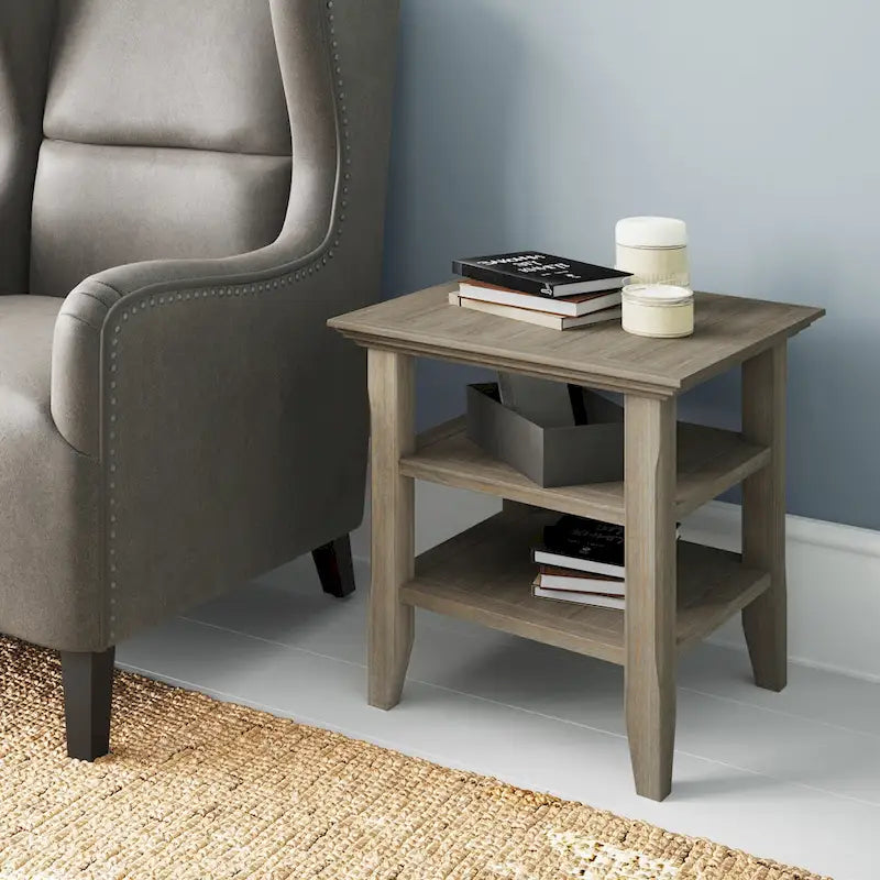 WYNDENHALL Normandy Solid Wood Square Transitional End Table - 19 inch Wide