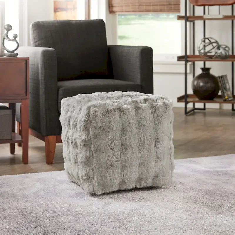 Brunico Upholstered Square Pouf Ottoman by iNSPIRE Q Bold