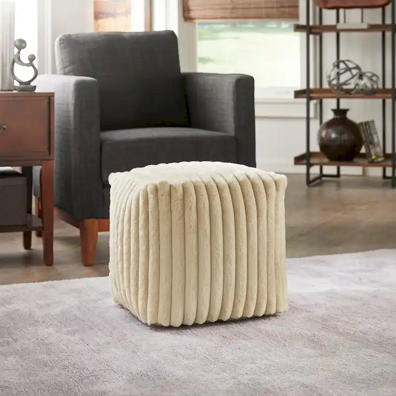 Brunico Upholstered Square Pouf Ottoman by iNSPIRE Q Bold