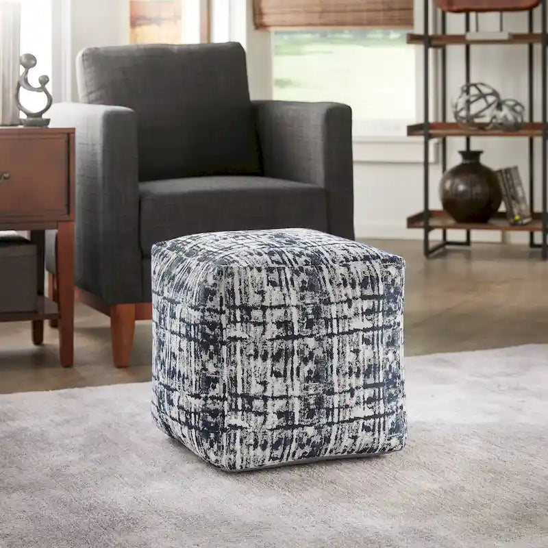 Brunico Upholstered Square Pouf Ottoman by iNSPIRE Q Bold