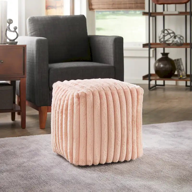 Brunico Upholstered Square Pouf Ottoman by iNSPIRE Q Bold