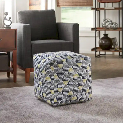 Brunico Upholstered Square Pouf Ottoman by iNSPIRE Q Bold