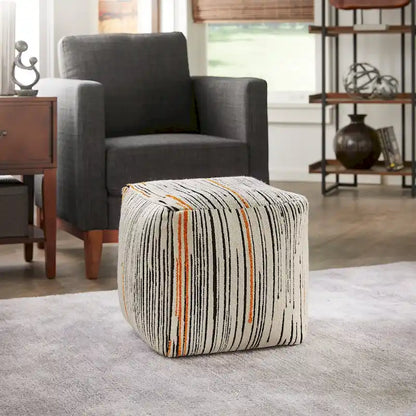 Brunico Upholstered Square Pouf Ottoman by iNSPIRE Q Bold