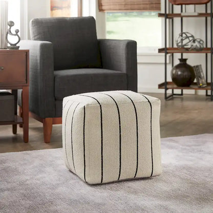 Brunico Upholstered Square Pouf Ottoman by iNSPIRE Q Bold