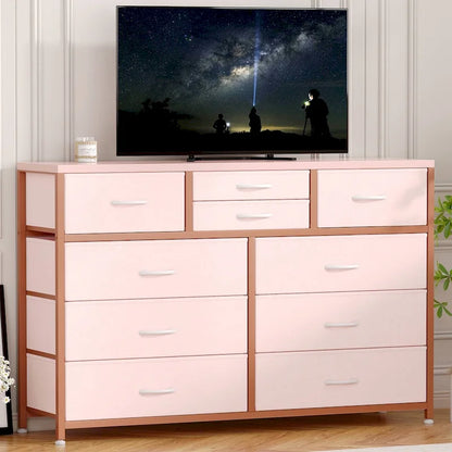Modern Dresser TV Stand with 10 Drawers - n/a
