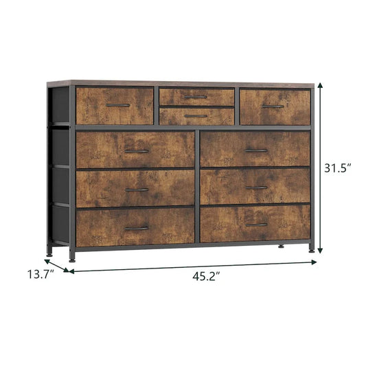 Modern Dresser TV Stand with 10 Drawers - n/a